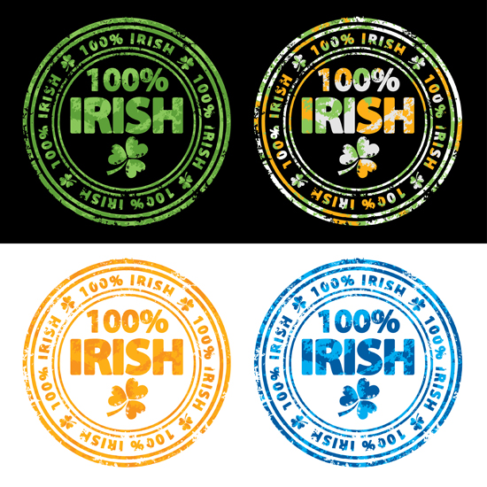100 percent Irish stamps free vectors
