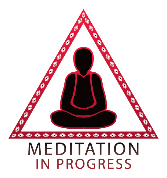 Meditation in progress sign - red