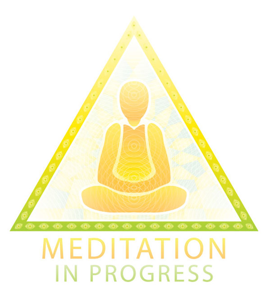Meditation in progress sign - yellow