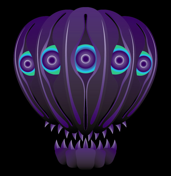 How to create a psychedelic Halloween pumpkin face in Adobe Illustrator tutorial by Andrei Verner