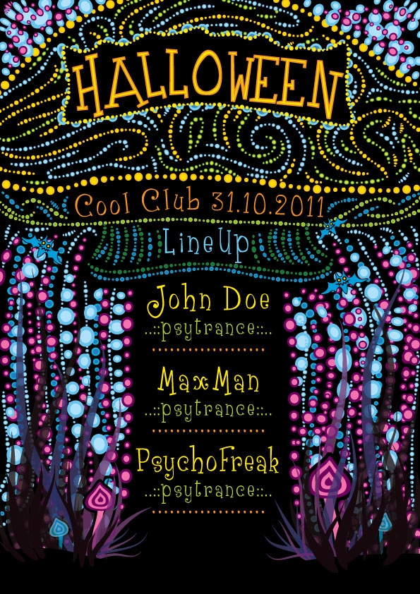 Free Psychedelic Halloween Party Flyer Template by Andrei Verner