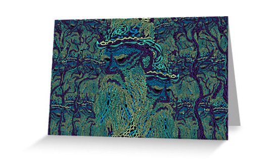 Tolstoy psychedelic wallpaper poster, greeting card, canvas