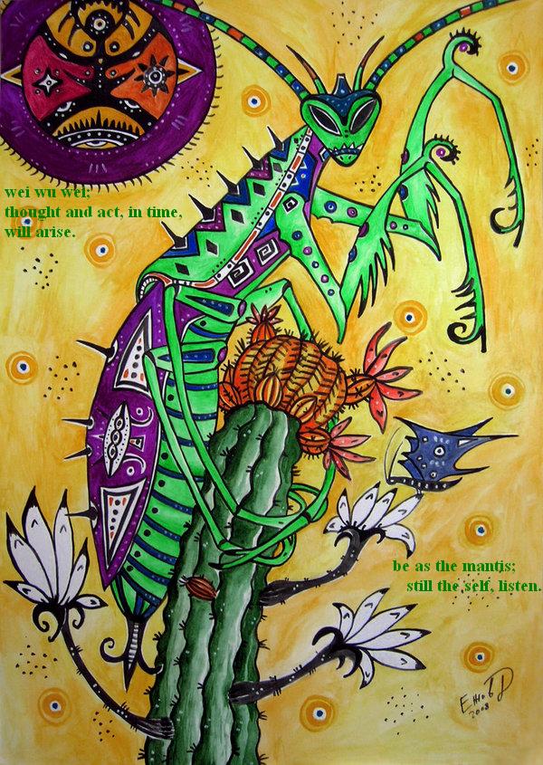 Mantis a haiga by Mrnakes
