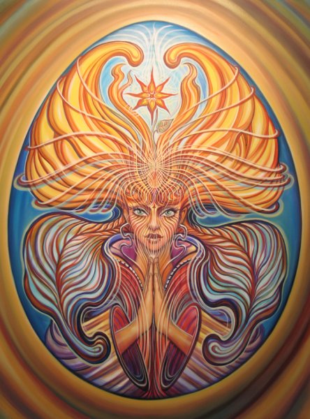 Fierce prayer - psychedelic painting by Amanda Sage