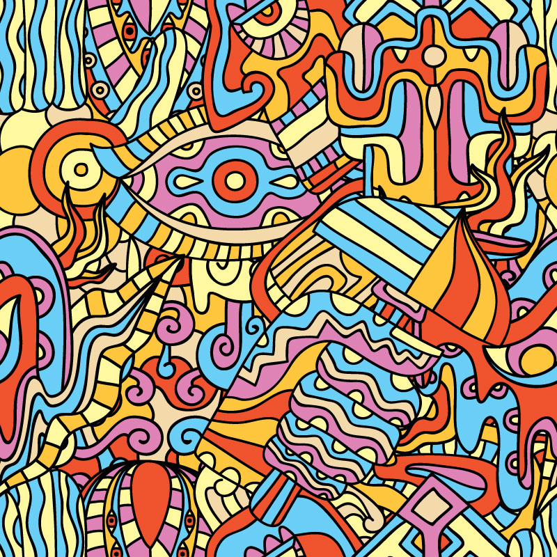 Magic Mushrooms - psychedelic pattern design for ON THAT ASS by Andrei Verner