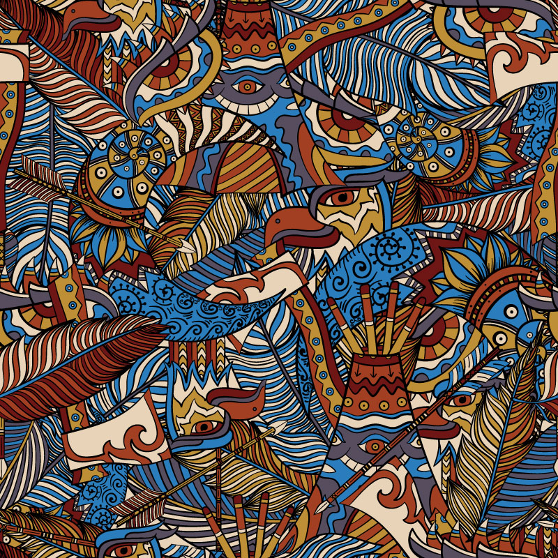 Indians - psychedelic pattern design for ON THAT ASS by Andrei Verner