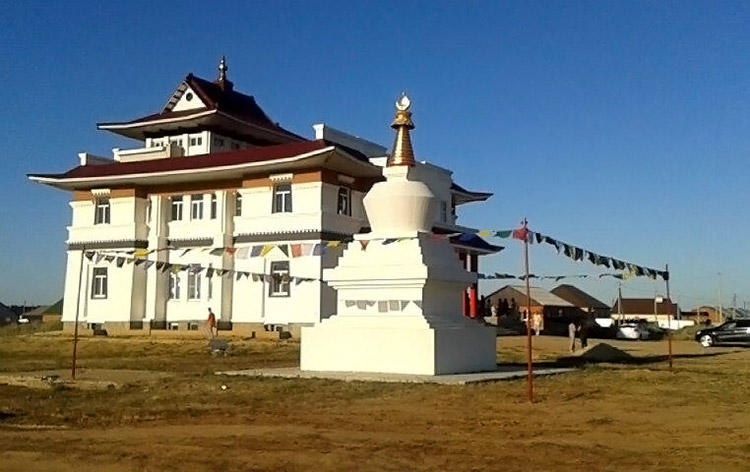 Buddhist Temple and stupa in Troitskoe, Kalmykia near Elista