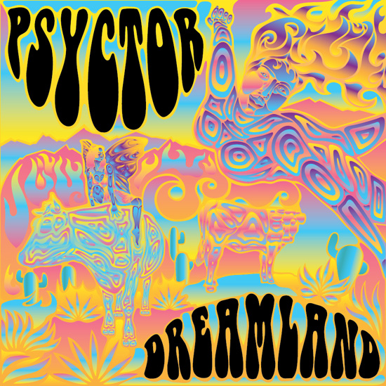Final layout of the trippy psychedelic album cover