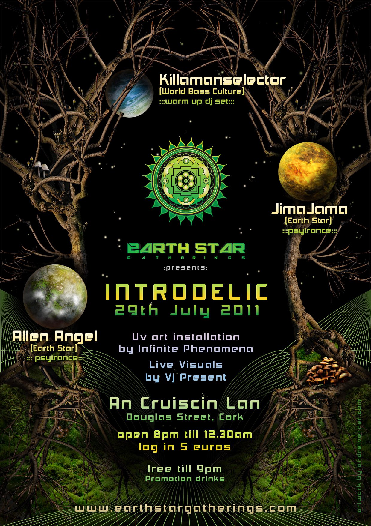 Introdelic psychedelic party flyer design