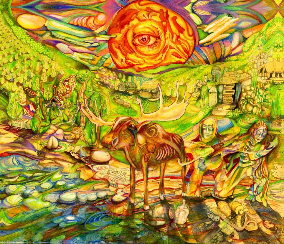 Sunny forest Psychedelic Art by Raccoonsounds