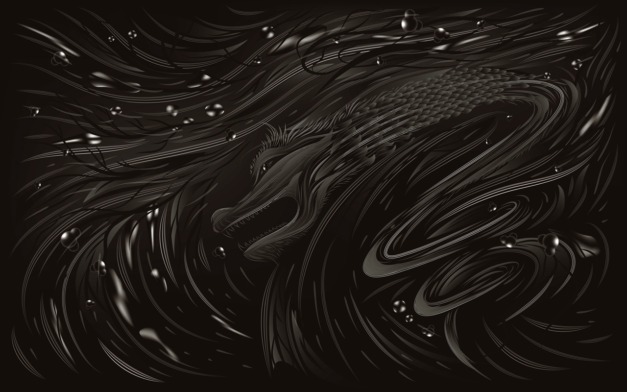 Black water dragon New Year 2012 wallpaper