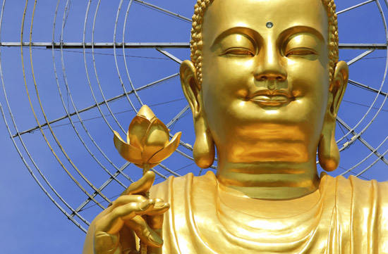 Big Golden Buddha statue in Da Lat, Vietnam 