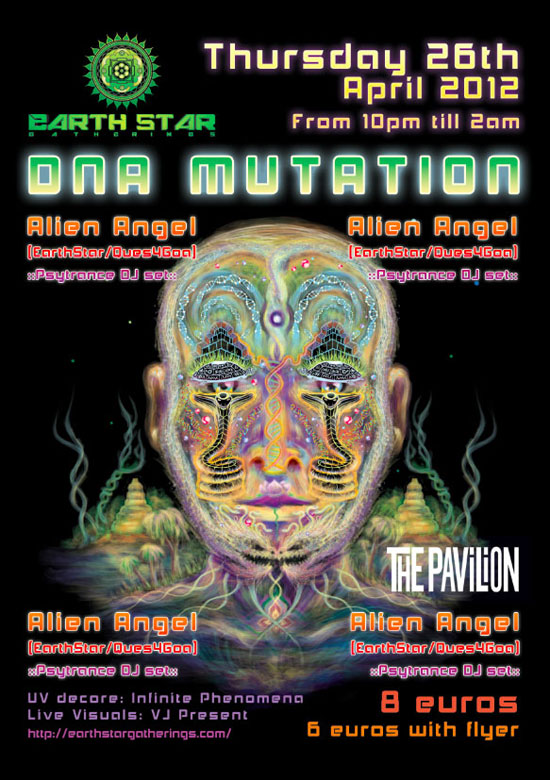 DNA mutation psychedelic party poster tutorial step 12
