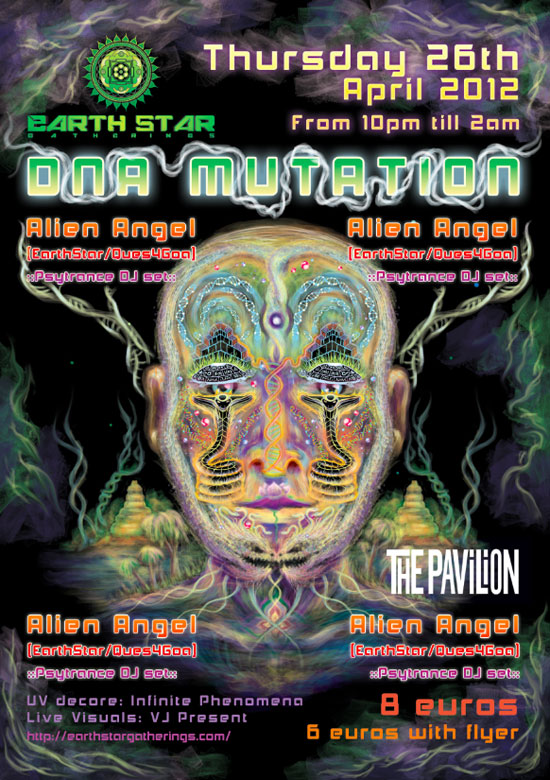 DNA mutation psychedelic party poster tutorial step 14