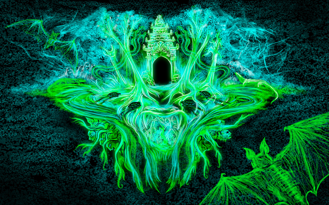 Jungle Wat free psychedelic wallpaper by Andrei Verner