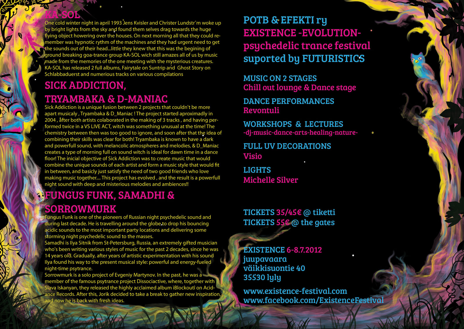 Existence festival 2012 psychedelic trance flyer design by Andrei Verner