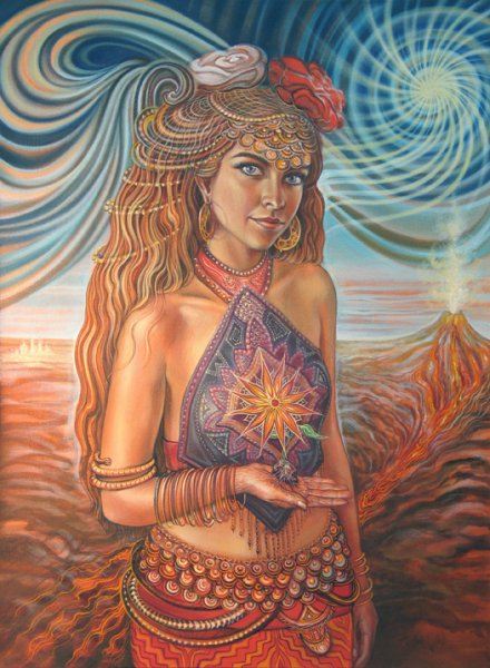 Daughter of the divine - psychedelic painting by Amanda Sage
