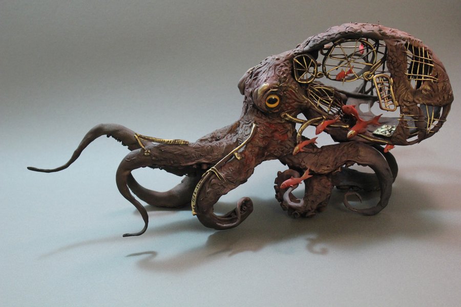 Octopus with fish by Ellen June