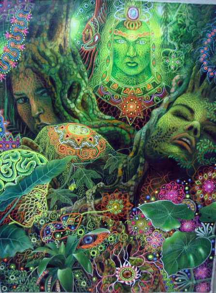 Ayahuasca psychedelic art by Felix Pinchi Aguirre