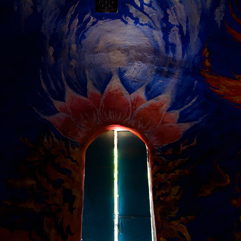 Santa Mandala cave painting by Andrei Verner