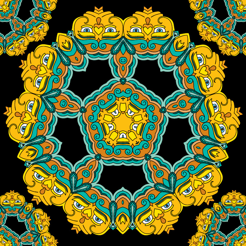 Psychedelic kaleidoscope pattern by Andrei Verner