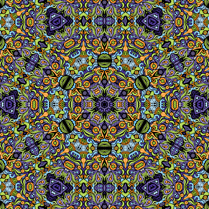 Psychedelic kaleidoscope pattern by Andrei Verner