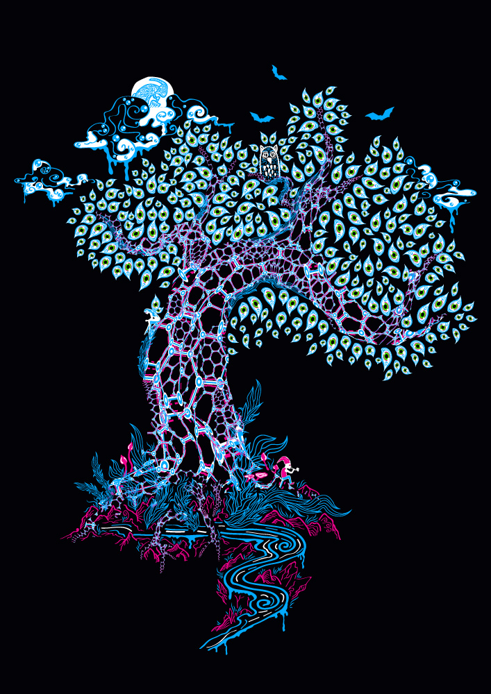 Visionary Tree Psychedelic Man's T-shirt by Andrei Verner