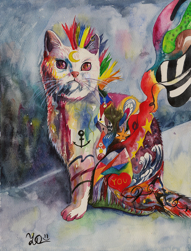 Psychedelic watercolour paintings by Sasha-Drug
