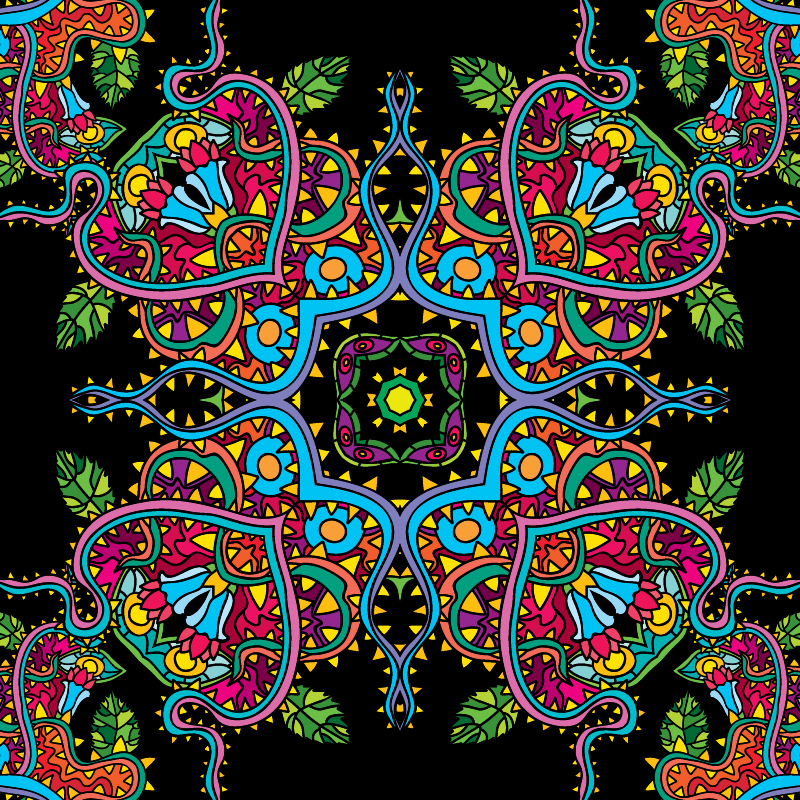 Psychedelic vector freebie seamless pattern