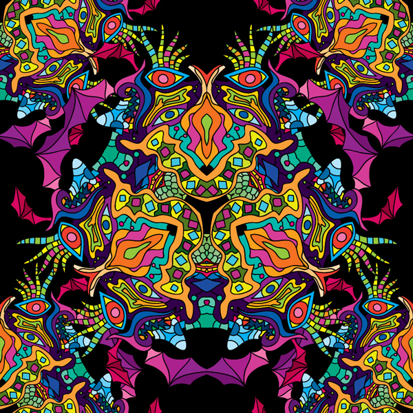 Psychedelic vector freebie seamless pattern