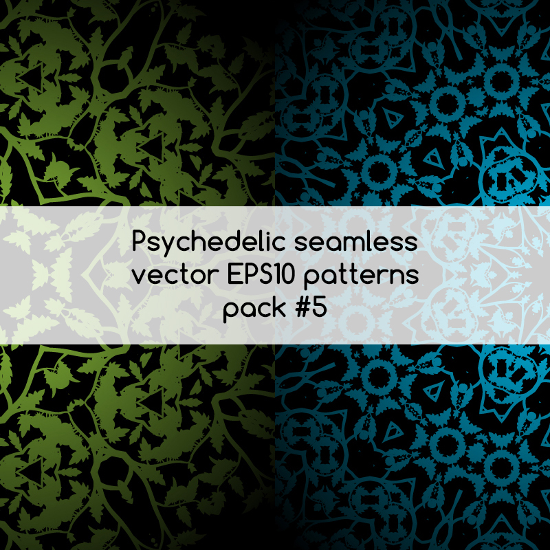 Psychedelic seamless vector EPS 10 patterns pack #5 part 3