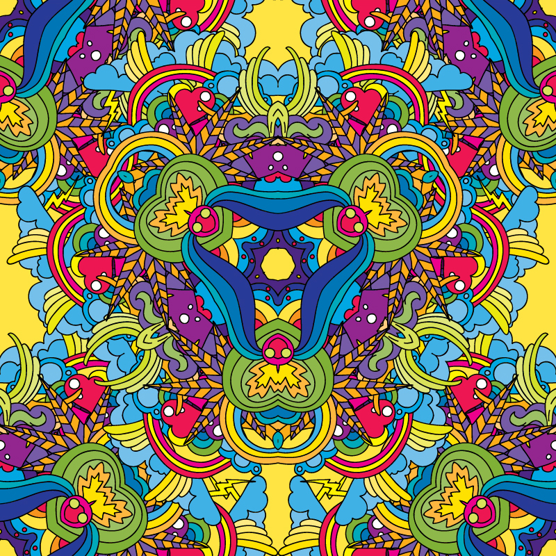 Psychedelic Valentine’s Day vector freebie seamless pattern