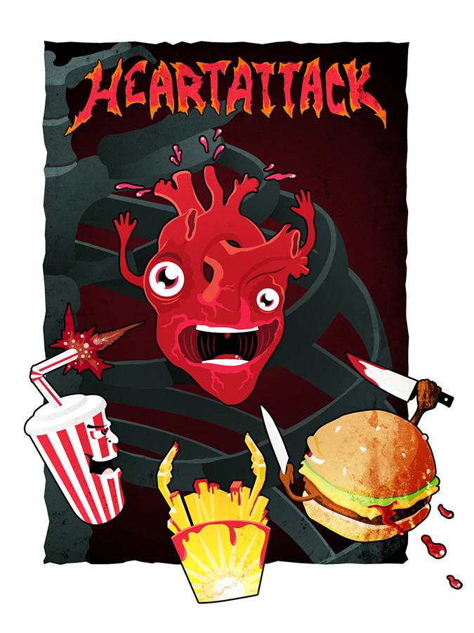 Heart attack t-shirt design by Andrei Verner