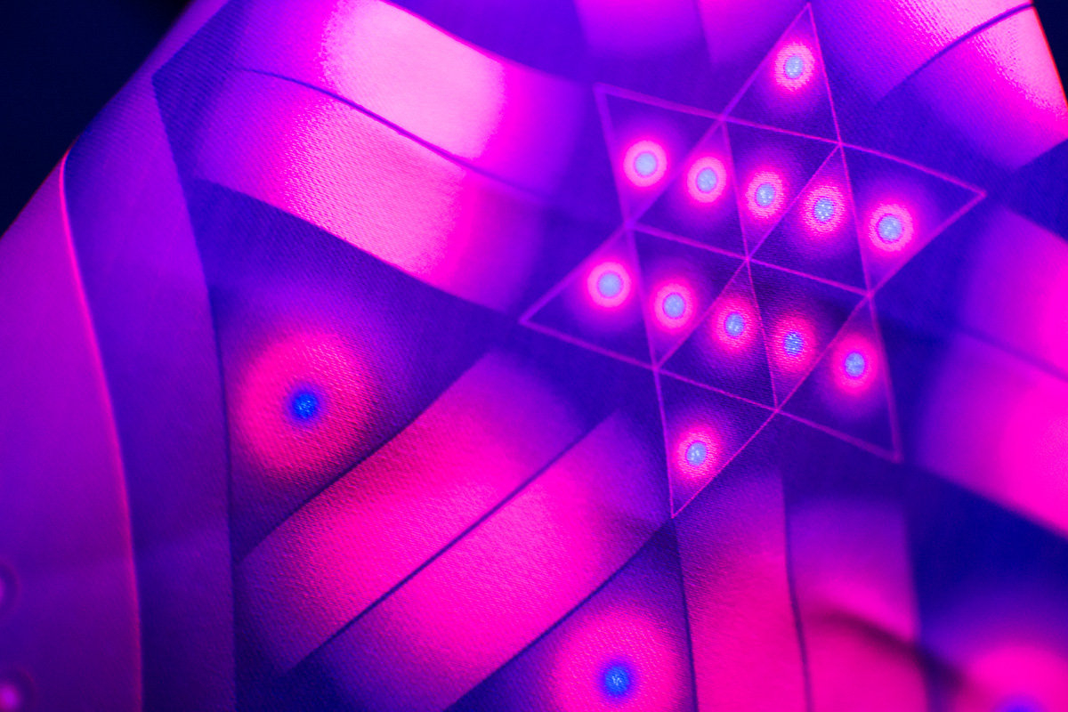 Fluorescent psychedelic backdrop Deep Purple by Andrei Verner closeup