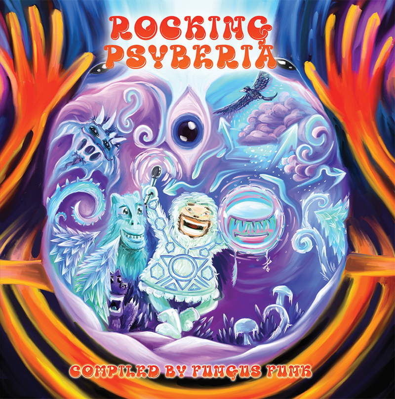 Rocking Psyberia psychedelic trance album cover by Andrei Verner