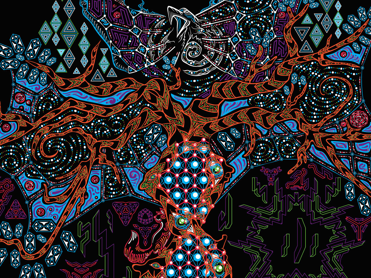 Psychedelic Yggdrasil the Tree of Life free wallpaper by Andrei Verner