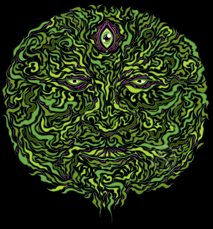 Wise Green Puer Psychedelic T-shirt