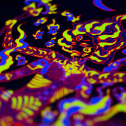 Kali in Wonderland Psychedelic Fluorescent UV-Reactive Backdrop Tapestry Blacklight Poster UV Light Photo