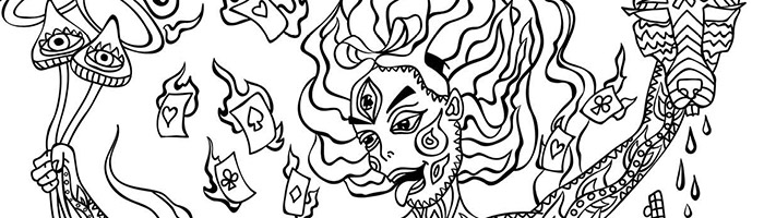 Kali in Wonderland Psychedelic Colouring Book 2
