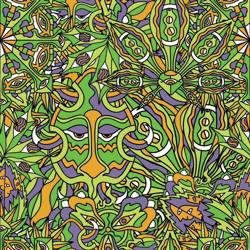 Spirit jungle - psychedelic pattern design for ON THAT ASS by Andrei Verner