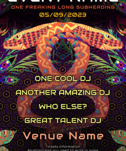 Jungle Snakes Psychedelic Trance Party Promotion - A5 Flyer Template
