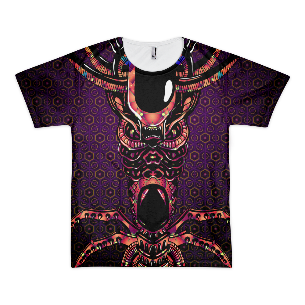 Alien Totem - Psychedelic T-shirt design by Andrei Verner - all over print T-shirt
