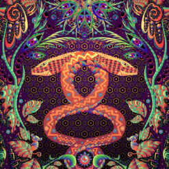 Jungle Snake Psychedelic Fluorescent UV-Reactive Backdrop Tapestry Blacklight Poster