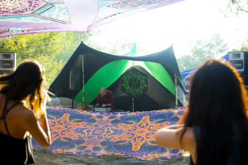 Abracadabra Psychedelic UV-Reactive Tapestry at an Open Air Party
