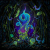 Alien Cave Psychedelic Fluorescent UV-Reactive Backdrop Tapestry