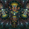 Mushroom God Space UV Backdrop XL Dark Tapestry Psychedelic Fluorescent Wall Art