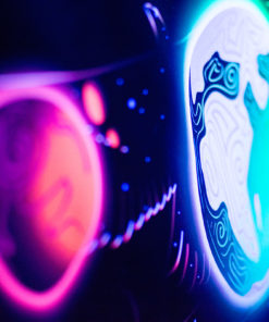 Space Traveler Psychedelic Fluorescent UV-Reactive Backdrop Tapestry Blacklight Poster