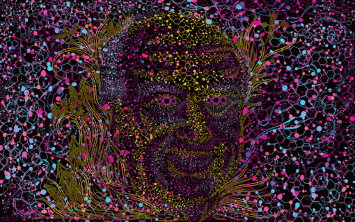 Albert Hofmann Portrait Psychedelic Fluorescent Backdrop UV Tapestry Blacklight Poster