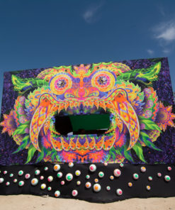 Barong Demon Psychedelic Fluorescent Backdrop Tapestry Blacklight Poster