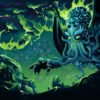 Electric Cthulhu Psychedelic Fluorescent Tapestry UV-reactive Backdrop Blacklight Poster Wall Art
